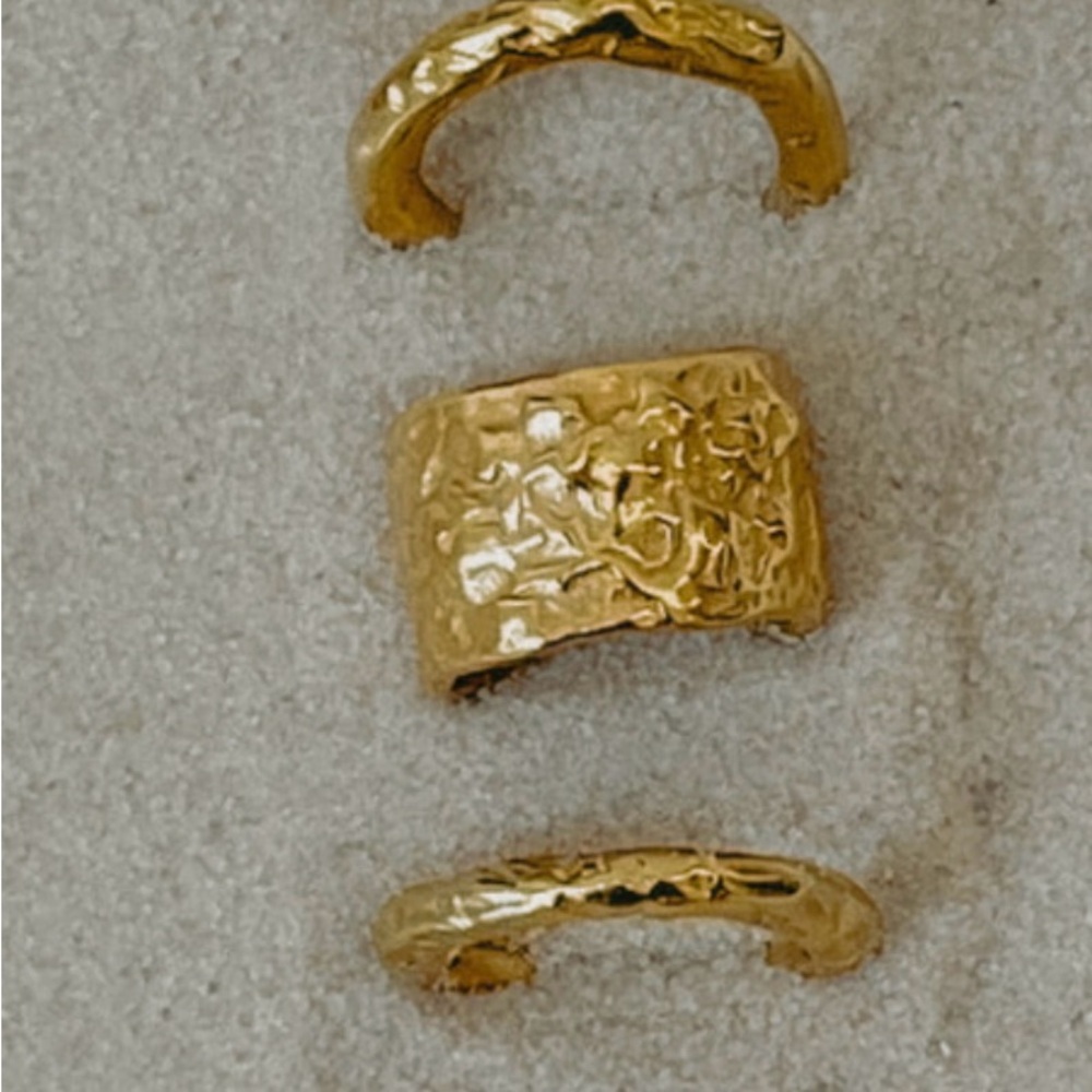 Hammered Stacked Rings - Picture 2 of 3